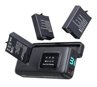 llano AC3 Boîtier de Chargeur Rapide 30W avec 3 Batteries 1950mAh pour Osmo Action 6 de DJI Osmo Action 6/5 Pro / 4/3 et Osmo 360, Charge PD à Triple Emplacement, Affichage LED, Stockage Portable