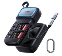 llano Adaptateur de lecteur de carte SD/Micro SD 2 en 1 (prise en charge UHS-II), étui de support, fente de stockage intégrée, compatible avec iPhone, Android, PC, MacBook, ordinateur portable, double