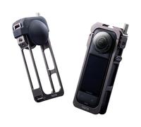 llano Alliage d'Aluminium Cage pour Insta360 X5, Boîtier de Protection pour Caméra avec Couvercle d'Objectif en Silicone, Supports Cold Shoe Intégrés et Filetages 1/4", Accessoires X5 Légers de 60g