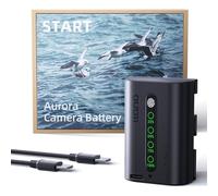 llano Aurora LP-E6P Batterie 2600mAh - Compatible avec Canon EOS R5/R6/R7 Mark II, 5D/6D/7D Mark II/III/IV, 60D/70D/80D/90D, Indicateur LED Tactile, Recharge Rapide USB-C (1 Pièce)