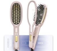 llano Brosse Lissante Cheveux, Brosse Lissante Professionnel avec Ions Négatifs, Chauffage Rapide, Revêtement Céramique, 4 Températures 140 ℃-230 ℃, Double Tension 110 V-240 V (Rose vif)