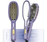 llano Brosse Lissante Cheveux, Brosse Lissante Professionnel avec Ions Négatifs, Chauffage Rapide, Revêtement Céramique, 4 Températures 140 ℃-230 ℃, Double Tension 110 V-240 V (Violet vif)