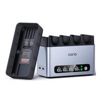 Llano Chargeur 65W 4 Logements LP-E6NH LP-E6P - Charge Rapide pour Canon EOS R6 Mark II, R5 Mark II, R5, R6, R, R7, 5D/6D Mark II/III/IV, Écran Numérique Intelligent, Couvercle Magnétique de Stockage