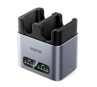 Llano Chargeur Double pour Batterie DMW-BLK22, Charge Rapide PD 20W, Compatible avec Panasonic LUMIX DC-S9, GH6, GH7, G9 II, DC-GH5M2, S5 II/S5M2, S5 II X/S5M2X,USB-C, Indicateur LED, Aluminium CNC
