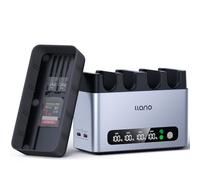 llano Chargeur Rapide 65W 4 Logements DMW-BLK22 - pour Panasonic Lumix S5, S5II, S5IIX, GH5, GH5II, GH6, GH7, S5M2, S5M2X, DC-S9, DC-G9, DC-S5, DC-S5II, DC-S5IIX, USB-C, Écran LED, Aluminium CNC