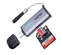 llano Lecteur de Cartes SD USB C 3.0, 5 Gbit/s, 2-en-1 Card Reader USB C à double emplacement pour cartes SDXC, SDHC, SD, MicroSD, UHS-I, compatible avec iPhone, iPad, MacBook,Laptop et Android (Gris)