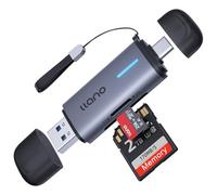 llano Lecteur de Cartes SD USB C, Double Emplacement USB 3.0 Type C Adaptateur, Micro SD, SDHC, Compatible avec Laptop, PC, Téléphone, MacBook Pro/Air, iPad, Appareil Photo Numérique (Gris)