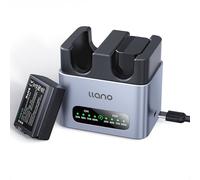 llano Lot de 2 Batteries NP-FW50 & Chargeur Rapide 20W,Double Fente pour Appareils Photo Sony A6000 A6400 ZV-E10 A7II A6100 A6500 A6300 A7 A7R A7RII A7S A5000 avec USB-C, Indicateur LED, Aluminium CNC