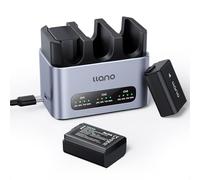 llano Lot de 3 Batteries NP-FW50 & Chargeur Rapide 30 W, Triple Fente pour Sony A6000 A6400 ZV-E10 A7II A6100 A6500 A6300 A7 A7R A7RII A7S A5000 A5100, USB-C, Écran LED, Aluminium CNC Robuste