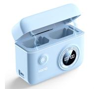 llano NP-FZ100 Chargeur de Batterie à Affichage numérique Intelligent Double USB-C 18 W pour Sony A7 III, A7R V, A7R IV, Alpha A7C, A9/A9S, A6600, A7R3, ZV-E1, ILCE-1M2, FX3, FX30 - Bleu