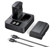 llano Pack de 2 Batteries LP-E6P et Ensemble de Chargeur Rapide 20W - pour Canon EOS R6 Mark II, R5 Mark II, R5, R6, R, R7, 5D/6D Mark II/III/IV, 5Ds, 90D, 80D Appareils Photo
