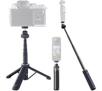 llano Trépied pour caméra 16 Pouces pour DJI Osmo Pocket 3, Insta360 X5 X4 X3, Trépied rétractable Mini avec vis de 1/4", Perche Selfie pour Sony, Nikon, Canon, DJI, Tête à 360°, Léger, Compact, Noir