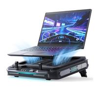 llano V11 Pro Refroidisseur pour Ordinateur Portables 14-17,3 Pouces | Laptop Cooling Pad Turboventilateur 4,7 Pouces, Vitesse Réglable, Antipoussière, 3 Ports USB, Noir