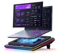 llano V12 Ultra Refroidisseur d'Ordinateur Portable avec Contrôle Logiciel Intelligent de Température, Ventilateur Turbo 5,5 Pouces, 3 Ports USB 3.0 pour Ordinateur Portable 15,6-21 Pouces.