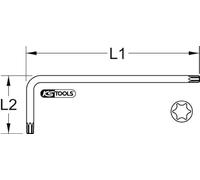 Llave acodada Torx con cabeza de bola, XL, T60, turquesa