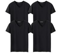 LLaviD T-Shirt Homme 4pcs Lot À Manches Courtes T-Shirt Tops pour Hommes T-Shirts V Cou sur Le Cou-dix-XXXL-Paquet De 4
