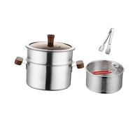 Llazsybz avec Panier-filtre, Friteuse pour La Cuisinière, à Friteuse Multi-usages avec Panier et Couvercle pour Nouilles de Cuisine, Frites, avec Couche de Vapeur