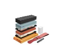 Llazsybz Base d'Aiguisage Support Pierre Plateau Bois Stabilité Accrue Séparateur Intégré Adaptée pour Atelier Cuisine Collection, Base en bambou