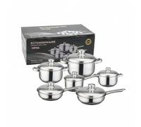 Llazsybz Batterie de Cuisine en Acier Inoxydable Set Casseroles Poêles Marmites Couvercles Conçus pour Mijoter Bouillir Saisir Réchauffer Chauffe Homogène, Poignées En Acier Inoxydable