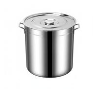Llazsybz Commercial Cooking Vessel Profonde Casserole Seau Acier Inoxydable avec Poignées Renforcées Convient pour Grande Réunion Familiale Restaurant Collectif, Diamètre 25 Cm, Hauteur 25 Cm, 10 L
