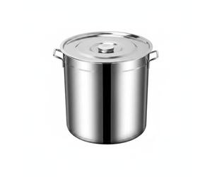 Llazsybz Commercial Cooking Vessel Profonde Casserole Seau Acier Inoxydable avec Poignées Renforcées Convient pour Grande Réunion Familiale Restaurant Collectif, Diamètre 40 Cm, Hauteur 40 Cm, 50 L