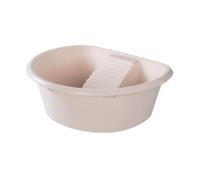 Llazsybz Cuve Lavage en Plastique Robuste Section Frottement Large pour Ntoyer les Vêtements Fragiles les Couches Lavables Bol Polyvalent pour le Lavage Manuel Dans la Salle Bain, Beige