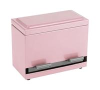 Llazsybz Distributeur de Pailles Boîte à Rangement Presse Acier Inoxydable Organisation Métal Adaptés Restaurant Café Bureau Maison, Rose