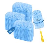 Llazsybz Lot de 30 Recharges de Plumeau, Tête de Rechange avec Poignée, Microfibre, Outils de Dépoussiérage Durables pour Ventilateurs de Voiture, Nettoyage de, Bleu Foncé
