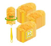 Llazsybz Lot de 30 Recharges de Plumeau, Tête de Rechange avec Poignée, Microfibre, Outils de Dépoussiérage Durables pour Ventilateurs de Voiture, Nettoyage de, Orange