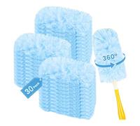Llazsybz Lot de 30 Recharges de Plumeau, Tête de Rechange avec Poignée, Microfibre, Outils de Dépoussiérage Durables pour Ventilateurs de Voiture, Nettoyage de, Bleu
