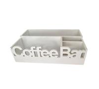 Llazsybz Organiseur de Bar à Café, Organiseur D'épices à Thé, Support de Dosettes de Café de Ferme avec Séparateur pour Comptoir, Cuisine, Salon, Bur, Blanc
