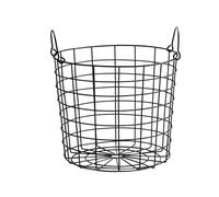 Llazsybz Panier de Rangement En Fil Métallique, Panier de Rangement pour Divers Articles, Panier à Linge Rond En Fer Robuste pour La Maison, Le Salon, noir