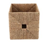 Llazsybz Panier de Rangement Tressé à La Main, Pliable et Simple, pour Salle de Bain Ou Bureau. Panier Rectangulaire En Jonc de Mer Tressé.
