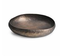 Llazsybz Plateau de Service Décoratif Bol de Présentation Coupe Table Basse Corbeille à Fruits Aluminium Texturé Look Métallisé Bronze Allure Artisanale Adapté, 42x42x12cm