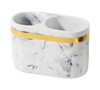 Llazsybz Porte-dentifrice, Porte-pinceaux de Maquillage, Rangement à 2 Compartiments, Facile à Nettoyer, Rangement de Salle de Bain, étagère, Bureau, Peigne, Blanc