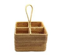 Llazsybz Porte-ustensiles Tissé à La Main avec Compartiments pour Couverts de Table, Grand Carré