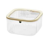 Llazsybz Poubelle de Bureau à Pression, Mini Boîte de Rangement avec Couvercle, Seau de Rangement Créatif, Poubelle de Bureau à Pression, Blanc15.3x15.3x8.3cm