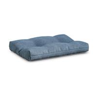 Llazsybz Repose-pieds Orange Tabouret Ottoman Banc Bas Siège Pliable Structure Bois en X Stable Coussin Douillet Housse Amovible, Array, Bleu, Housse Amovible, Rembourrage En Coton Floconné