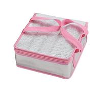 Llazsybz Sac de Livraison de Pizza Isolé, Sac Chauffant pour Aliments, Conteneur de Protection Contre L'huile, Sac de Transport de Nourriture, Porte-pizza, Rose 35x35x10cm