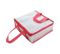 Llazsybz Sac de Livraison de Pizza Isolé, Sac Chauffant pour Aliments, Conteneur de Protection Contre L'huile, Sac de Transport de Nourriture, Porte-pizza, Rose Rouge 23x23x10cm