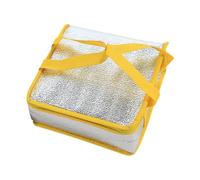 Llazsybz Sac de Livraison de Pizza Isolé, Sac Chauffant pour Aliments, Conteneur de Protection Contre L'huile, Sac de Transport de Nourriture, Porte-pizza, Jaune 27x27x10cm