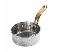 Llazsybz Single Handle Cooking Pan Casserole Mini Poêle Saucière avec Manche en Acier Inoxydable Surface Lisse Facile à Nettoyer Convient au Service d'Entrées, 18CM, Poignée Simple Argent