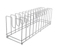 Llazsybz Support pour Plat à Pizza avec Repose-couvercle, Accessoire Polyvalent, Présentoir de Présentation, égouttoir à Vaisselle pour Hôtels, Camping et Mais, 11Grilles 74 x 22,4 x 25,5 cm