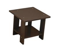 Llazsybz Table D'appoint Moderne et Polyvalente En Bois à Deux Niveaux pour Petits Espaces, 11,8 X 11,8 X 12,2 Pouces, Bureau pour Ordinateur Portable, Brun Foncé