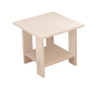 Llazsybz Table D'appoint Moderne et Polyvalente En Bois à Deux Niveaux pour Petits Espaces, 11,8 X 11,8 X 12,2 Pouces, Bureau pour Ordinateur Portable, Blanc