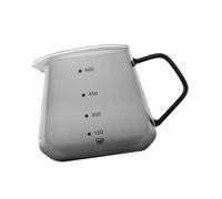 Llazsybz Tasse à Expresso, Tasse à Mesurer en Verre, Accessoires pour Machines à Expresso, Pot à Mousse de Lait avec Bec Verseur pour Boire Au Café Ou Au Burea, Noir