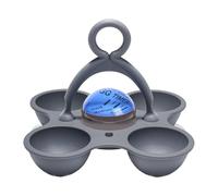 Llazsybz Ustensile de Cuisine pour Faire Bouillir Des œufs, Capacité de 4 Personnes, avec Minuterie à Changement de Couleur, Bleu Gris