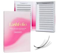 LLBA LashFolio Narrow Wispy Fans, Cils volumineux faits à la main, Sélections multiples de 5D à 10D, Courbes C CC D, Longueurs 8-13 mm, Longue durée, Application facile