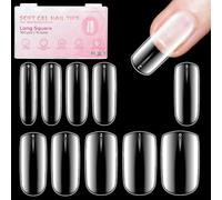 LLBA Lot de 360 faux ongles en gel souple - 10 tailles - Couvrance complète - Qualité salon durable, aspect naturel et confortable - 10 tailles (carré, long)