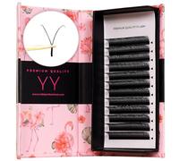 LLBA YY Extension de cils, Extensions de Cils YY 2D bouquets Volume | Courbes C CC D | Épaisseur 0,05~0,07mm | Plateau Mixte 8-15mm | Volume | Longue Durée et Application Facile (YY, 0.05 C 13mm)